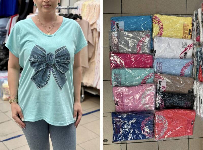 Bluzka damska ( Turecki produkt) Roz Standard , Mix Kolor .Paczka 12 szt